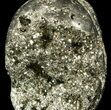 Polished Pyrite Skull With Pyritohedral Crystals #50989-2